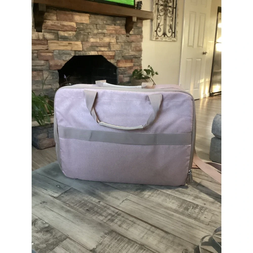 Bagsmart Pink Laptop Briefcase Messenger Bag Multi Compartment Travel Work Tote
